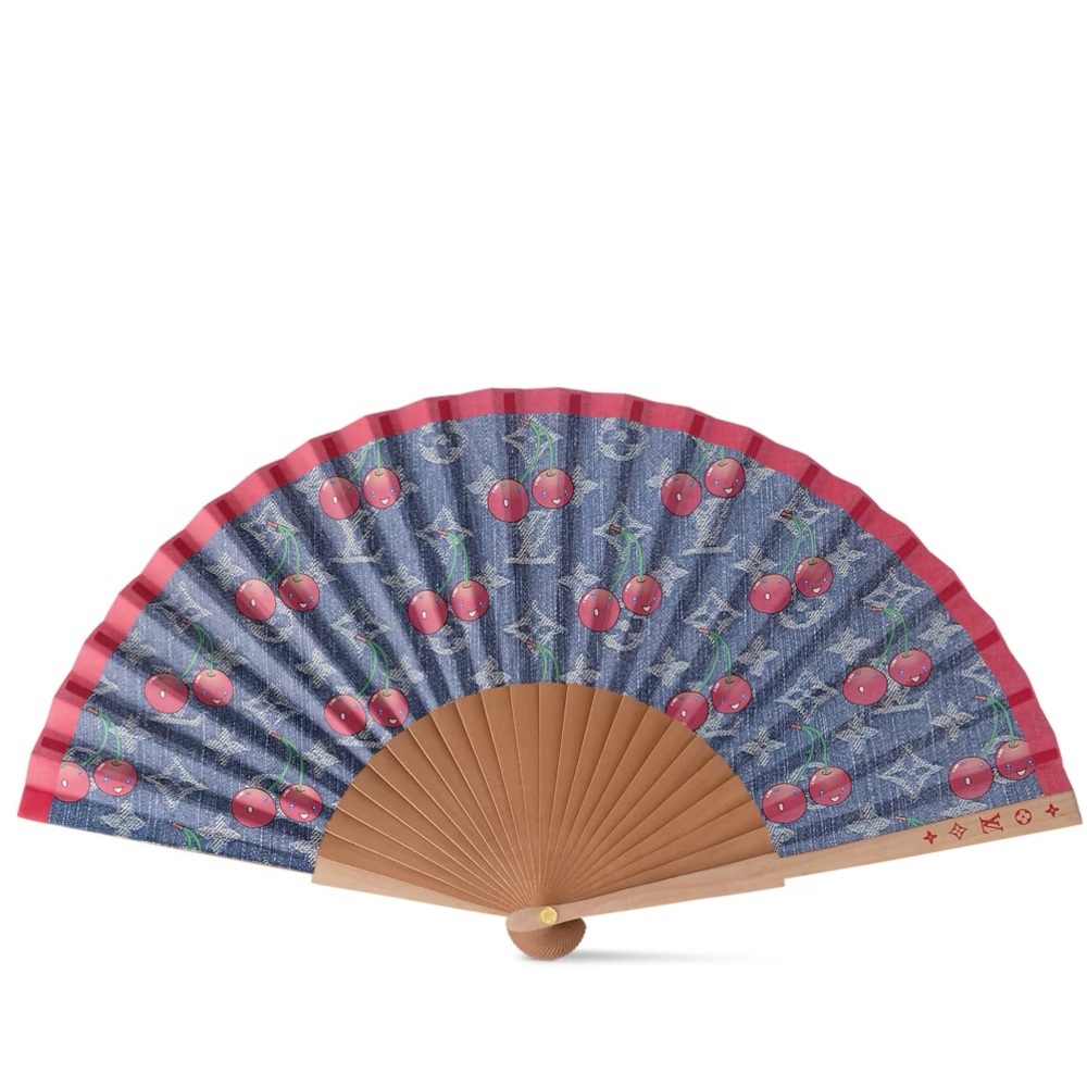 Louis Vuitton x Takashi Murakami Cherry Print Denim Fan - Picture 2 of 5